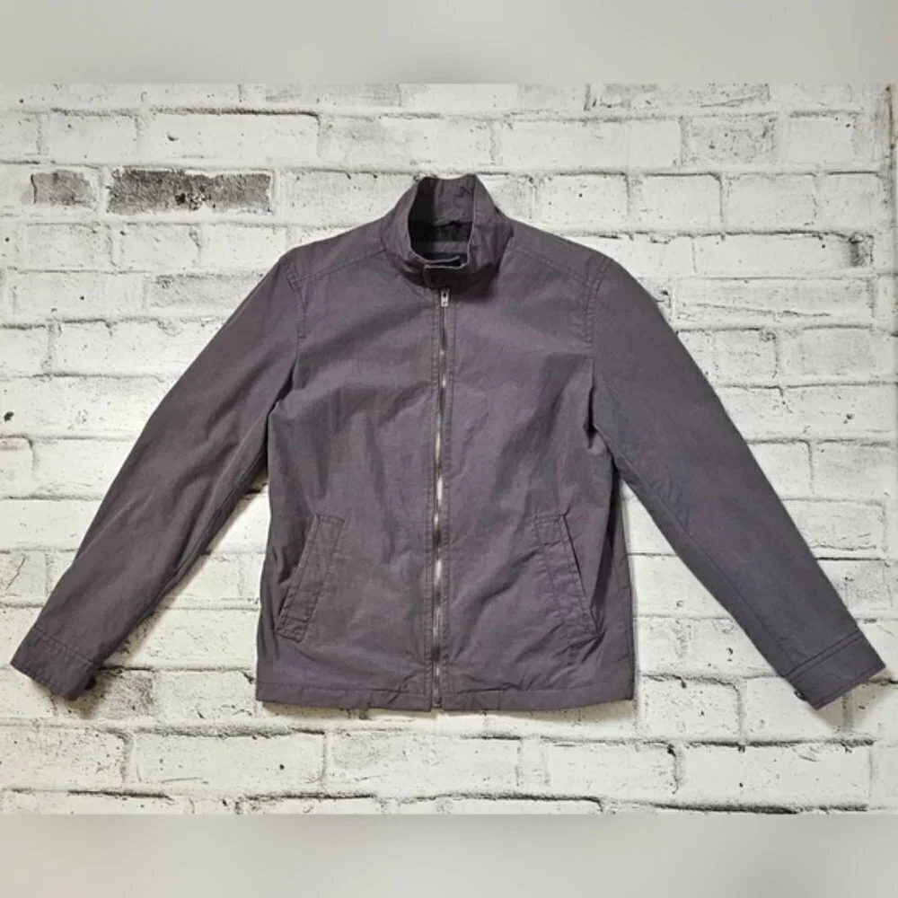 Banana Republic Jacket Mens Small Gray Lightweight Zip Casual